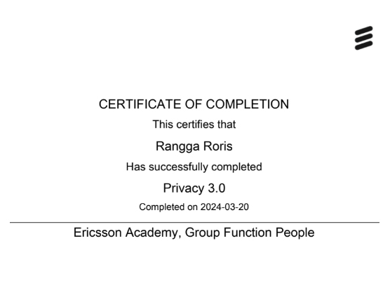 Ericsson Certificate
